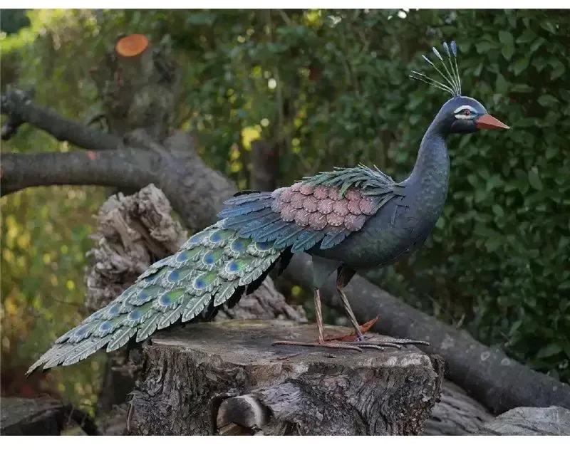 Figurina metal Peacock, 51x26x93 cm