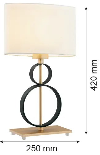 Argon 8373 - Lampă de birou PERSEO 1xE27/15W/230V, 42 cm crem/negru