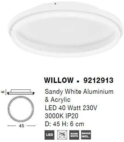 Lustra/Plafoniera LED design modern WILLOW White 45cm