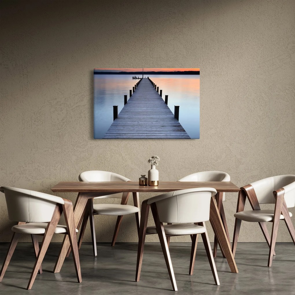 Tablou - Ponton de la Lacul Starnberger, Bavaria, Germania (90x60 cm)