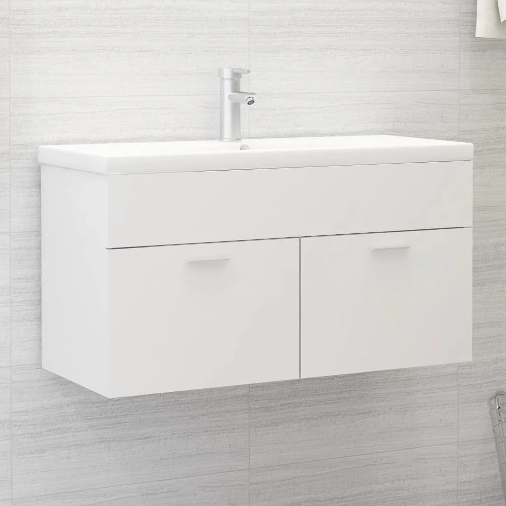 vidaXL Dulap de chiuvetă, alb, 90x38,5x46 cm, PAL