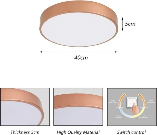Brilagi - Plafonieră LED POOL LED/48W/230V 3000/4000/6000K Ø 40 cm, bronz