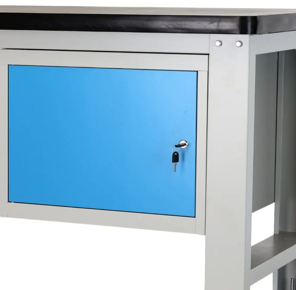 Masa atelier Solid MDF-21, 180 cm, 2 cutii suspendate, negru
