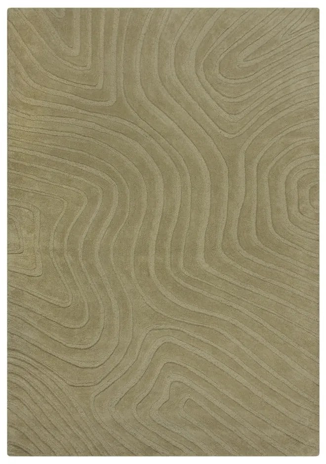 Covor kaki țesut manual din lână 200x290 cm Mesmerise Sage – Flair Rugs
