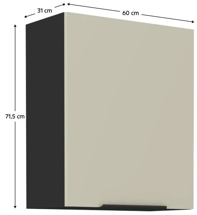 Dulap de bucătărie superior Arikona 60 G 72 1F (cașmir + negru). 1097047