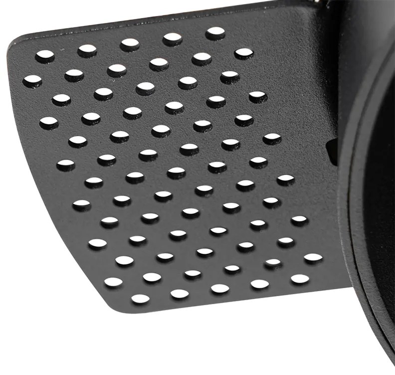 Spotlight modern încastrat negru GU10 AR111 rotund fără rama - Oneon