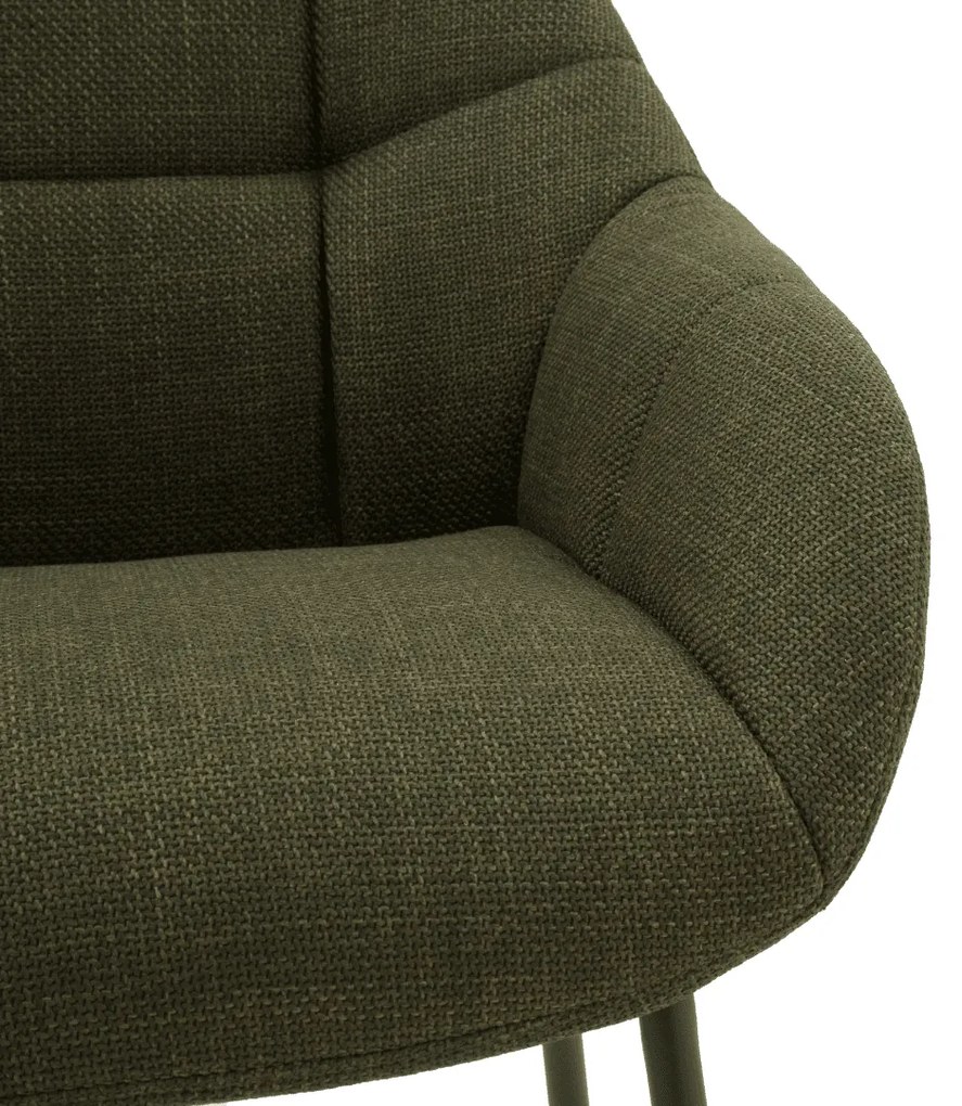 Scaun tip fotoliu Bosco, tesatura ,structura metalica - VERDE INCHIS