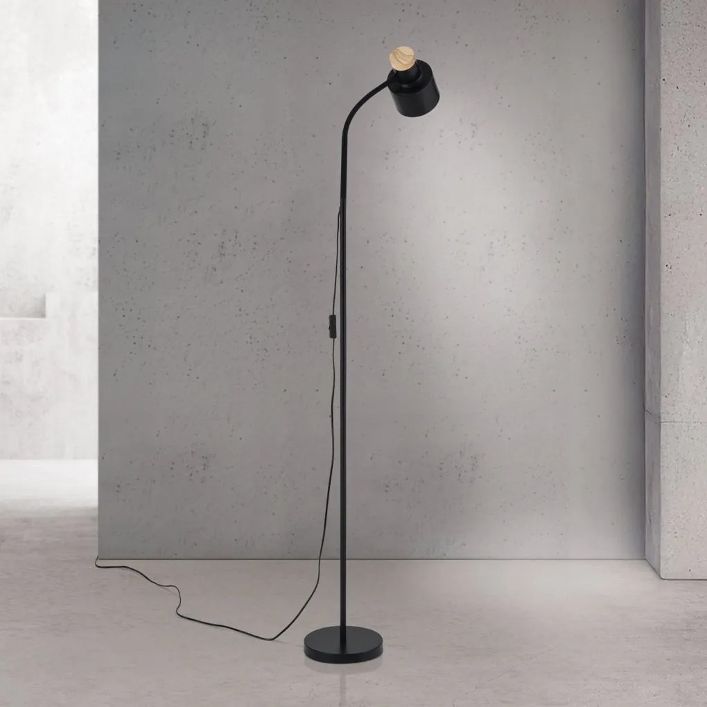 Lampa de podea cu spot directionabil Gili negru mat