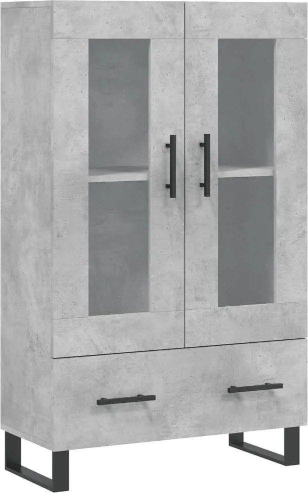 vidaXL Dulap înalt, gri beton, 69,5x31x115 cm, lemn prelucrat