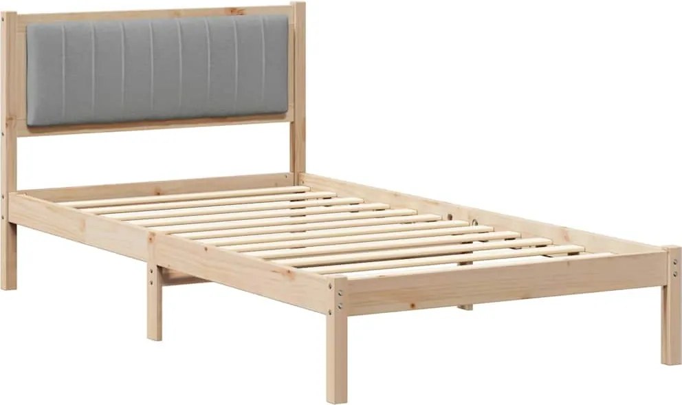 vidaXL Cadru de pat cu tăblie tapițată Gri deschis 100 x 200 cm