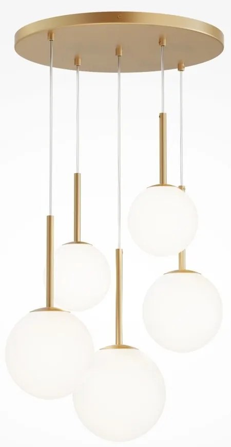 Lustra cu 5 pendule design modern Basic form auriu