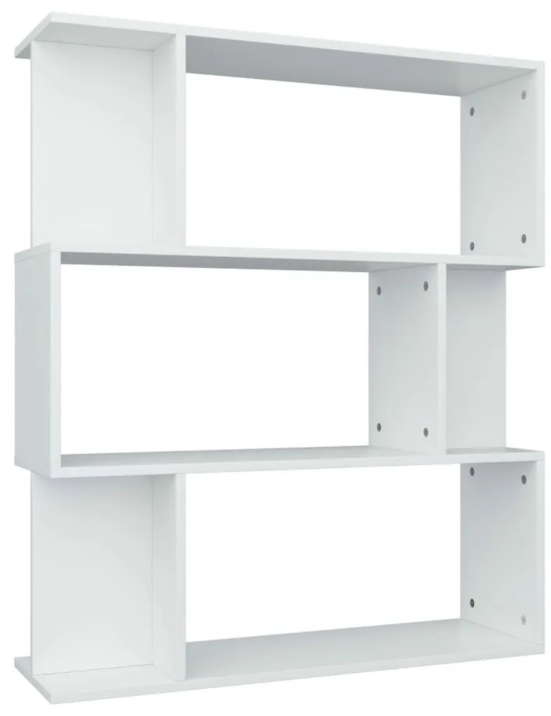 800081 vidaXL Bibliotecă/Separator cameră, alb, 80x24x96 cm, lemn prelucrat