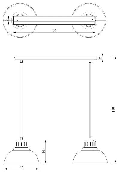 Lustră pe cablu SVEN 2xE27/60W/230V