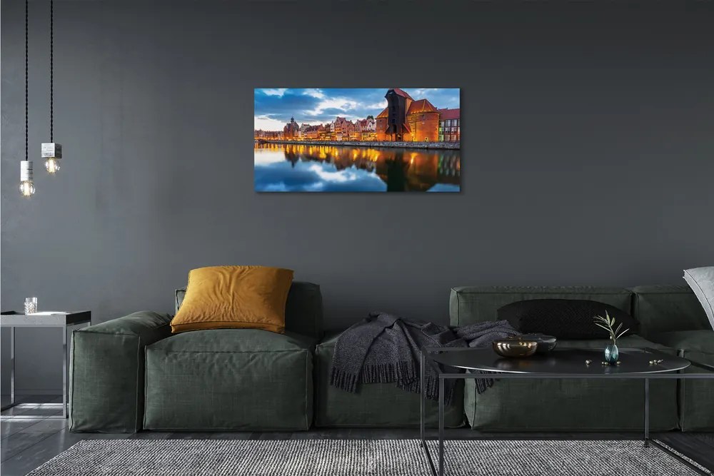 Tablouri canvas clădiri fluviale Gdańsk