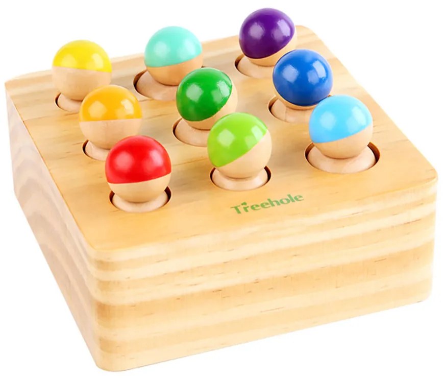 Jucărie din lemn Montessori pentru dezvoltarea abilităților, cu potrivirea formelor