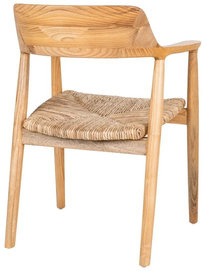 Scaun de dining în culoare naturală cu cotiere din lemn masiv Getafe – House Nordic