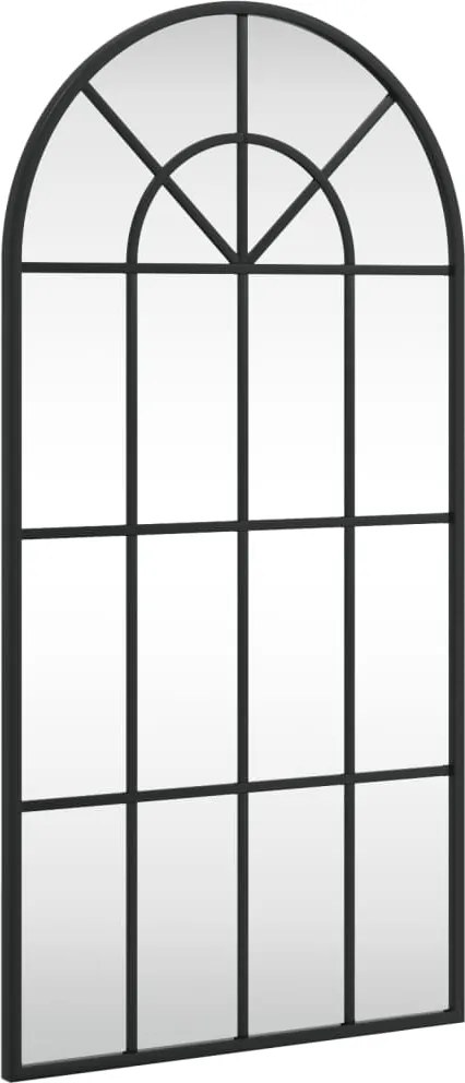 vidaXL Oglindă de perete, negru, 40x80 cm, arcuită, fier