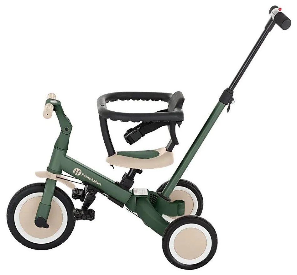 Tricicletă pentru copii PETITE&MARS 5 în 1 TURBO verde