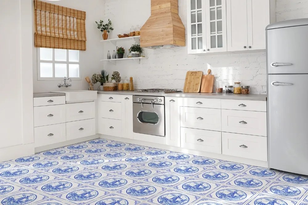 Plăcile de vinil Moara de vant in stil azulejos