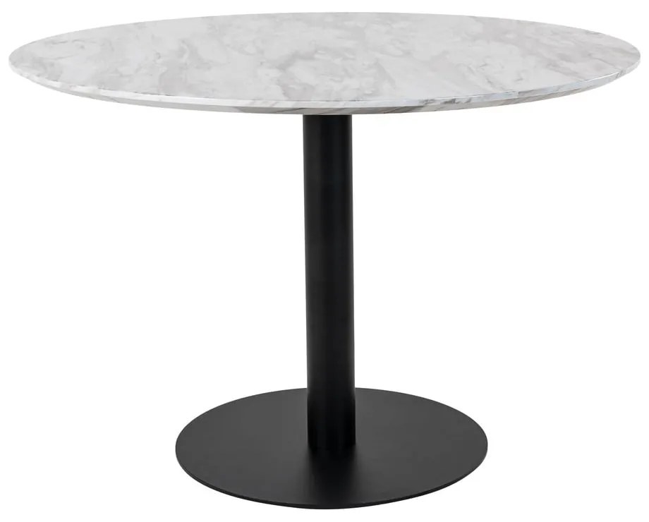 Masă de dining rotundă cu blat cu aspect de marmură ø 110 cm Bolzano – House Nordic