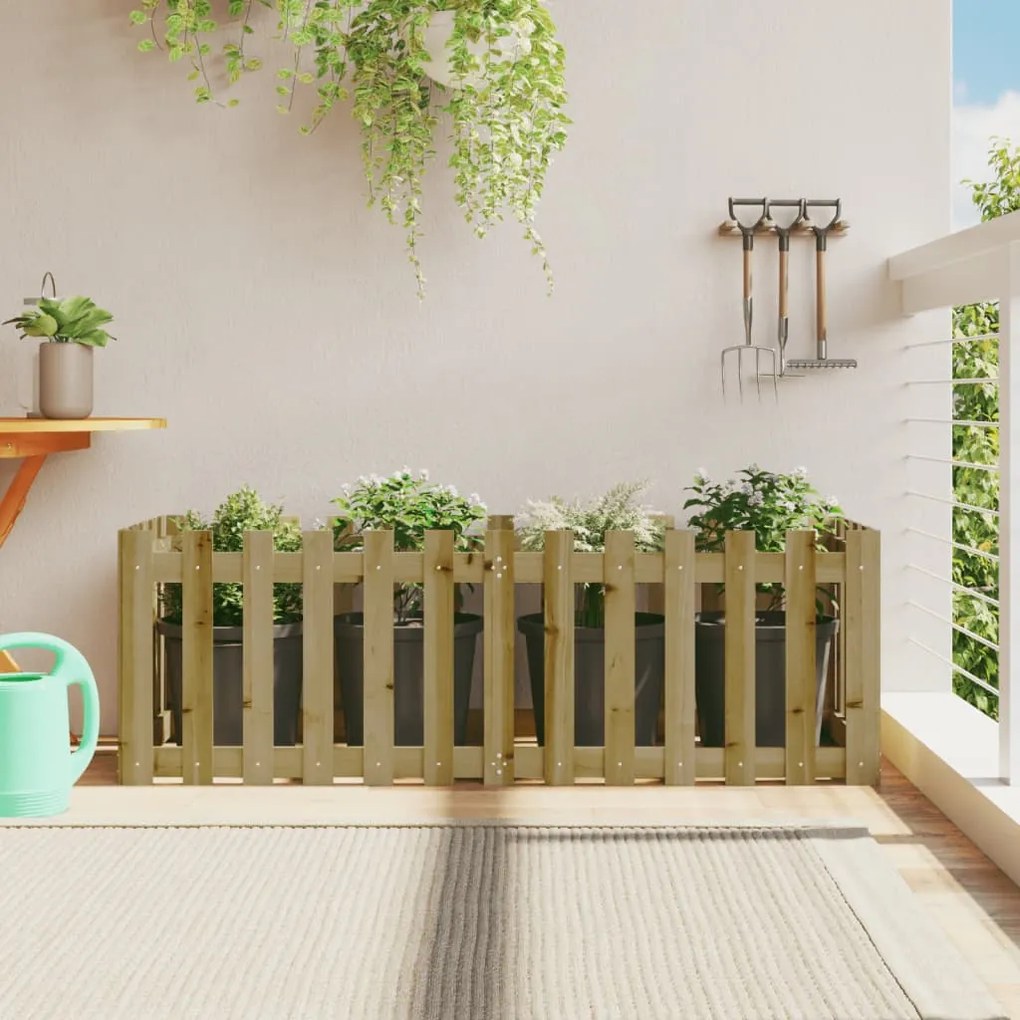 vidaXL Pat înălțat grădină design gard 150x50x50 cm lemn impregnat pin