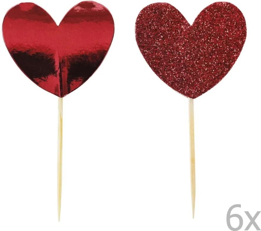 Set 12 decorațiuni pentru tort Miss Étoile Heart