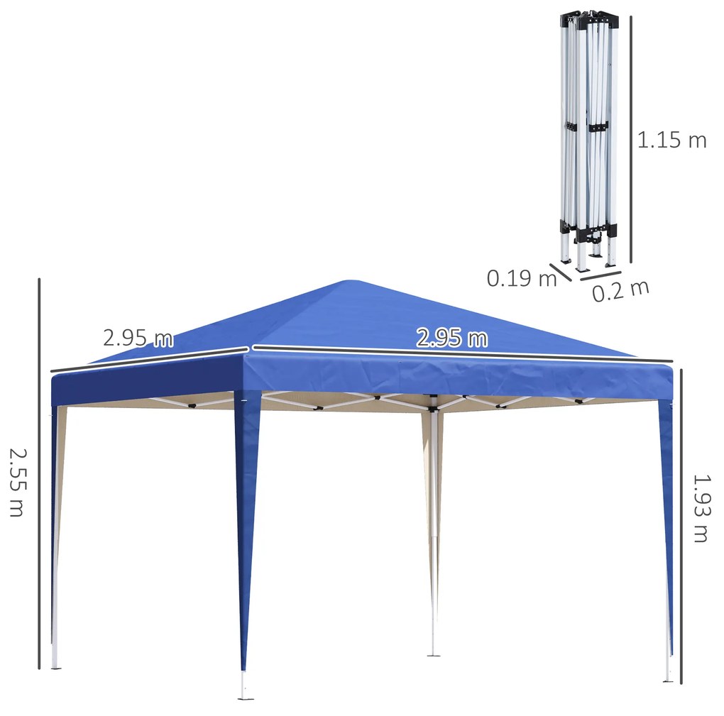 Outsunny Pavilion Pliabil cu Structură din Oțel și Acoperiș Oxford Rezistent la Apă, Ușor de Asamblat, Ideal pentru Evenimente | Aosom Romania