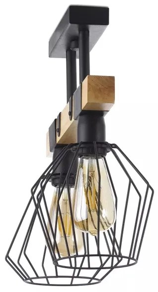 Lustră aplicată CAMEROON 2xE27/60W/230V neagră/lemn