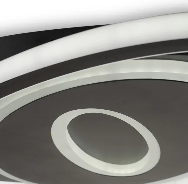 Brilagi - Plafonieră LED dimabilă IRIS LED/78W/230V 37x49 cm neagră + telecomandă