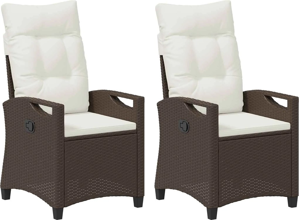 vidaXL Scaun pentru Grădină 2 pcs Maro și Crem 56 x 60 x 112 cm