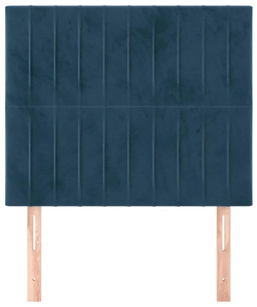 Tablii de pat, 2 buc, albastru inchis, 90x5x78 88 cm, catifea 2, Albastru inchis, 90 x 5 x 118 128 cm