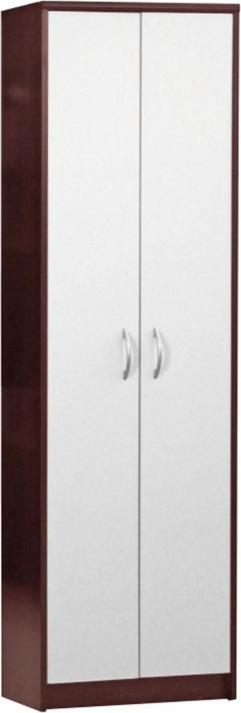 Dulap MECKI, wenge/alb, DTD laminat, cu 2 usi, 55x26x190 cm