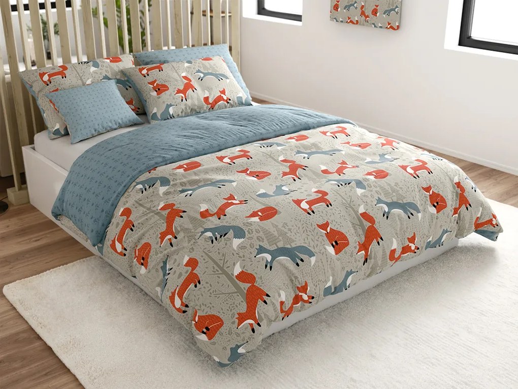 Lenjerie de pat din bumbac FOXIVA gri Dimensiunile lenjeriei: 70 x 90 cm | 140 x 200 cm