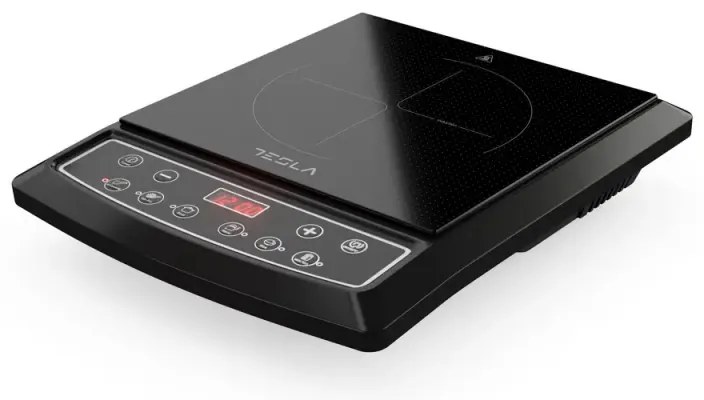 Plita cu inductie Tesla IC200B, 1500W, Ceramica, Afisaj digital, 8 trepte, 6 programe, Timer, Negru