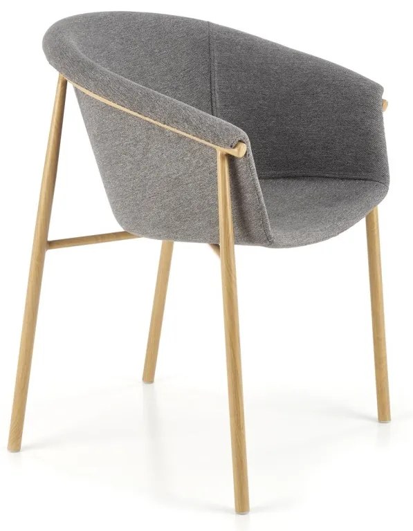 Scaun tapitat k489 gri/auriu