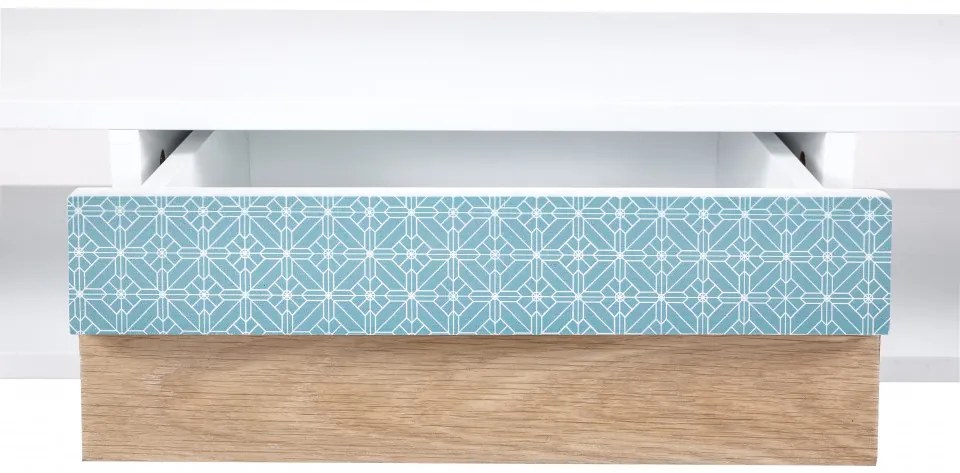 Consola Megan Alb / Albastru / Lemn