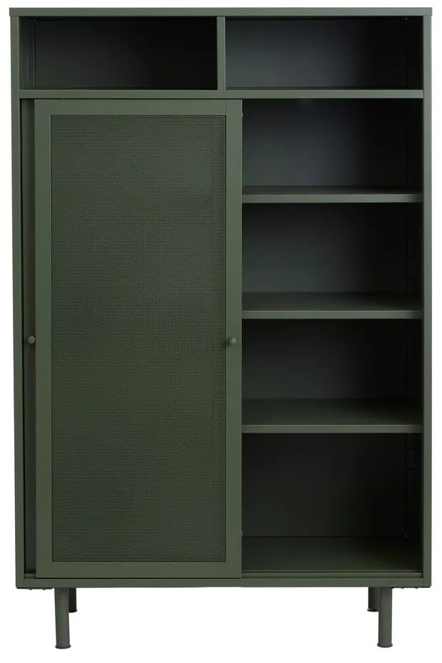 Dulap verde închis din metal cu ușă glisantă 90x140x40 cm Veep – Unique Furniture