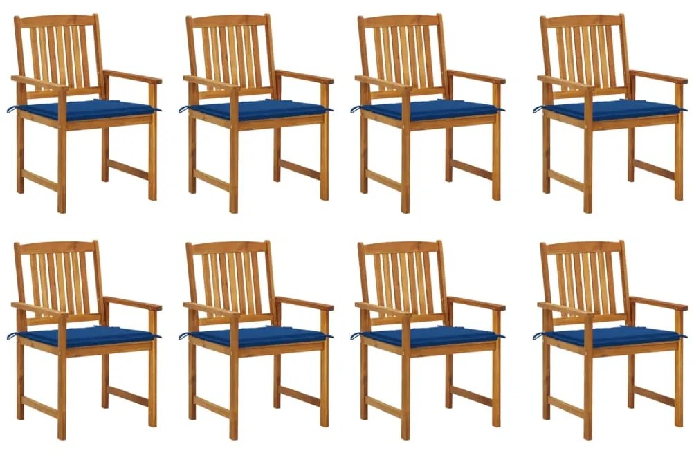 vidaXL Scaune de grădină cu perne 8 buc. lemn masiv de acacia