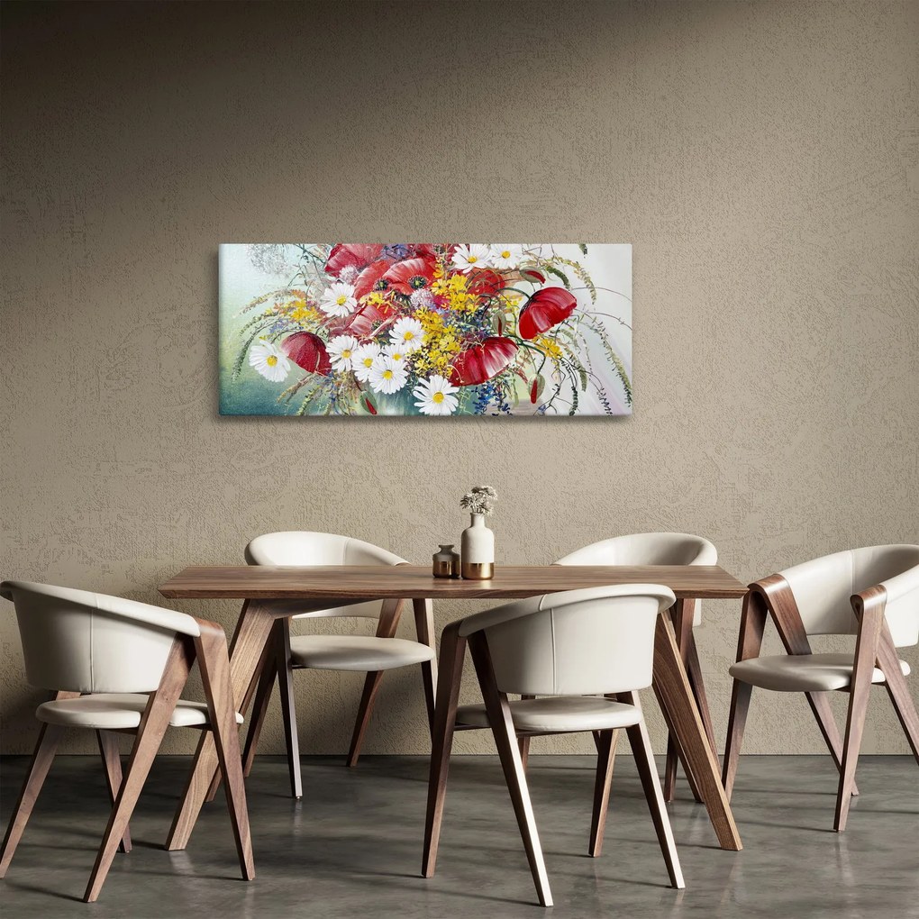 Tablou - Vază cu flori sălbatice (120x50 cm)