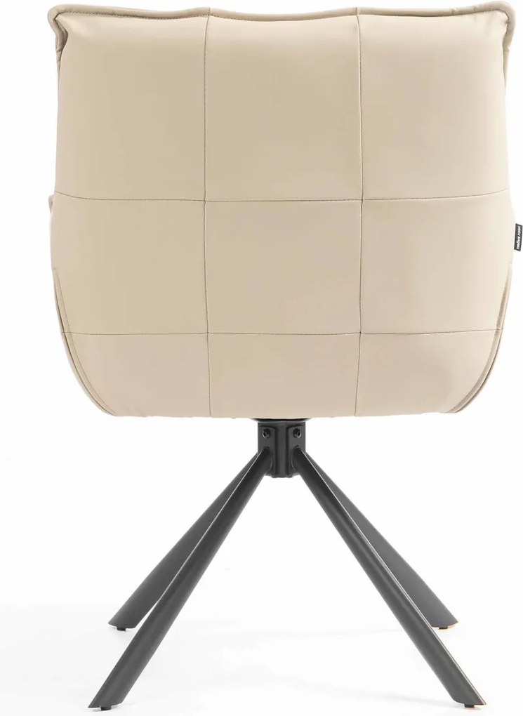 HR560 BAZĂ STEA Scaun Crem Piele Ecologica Premium Soft cu Bază Neagră