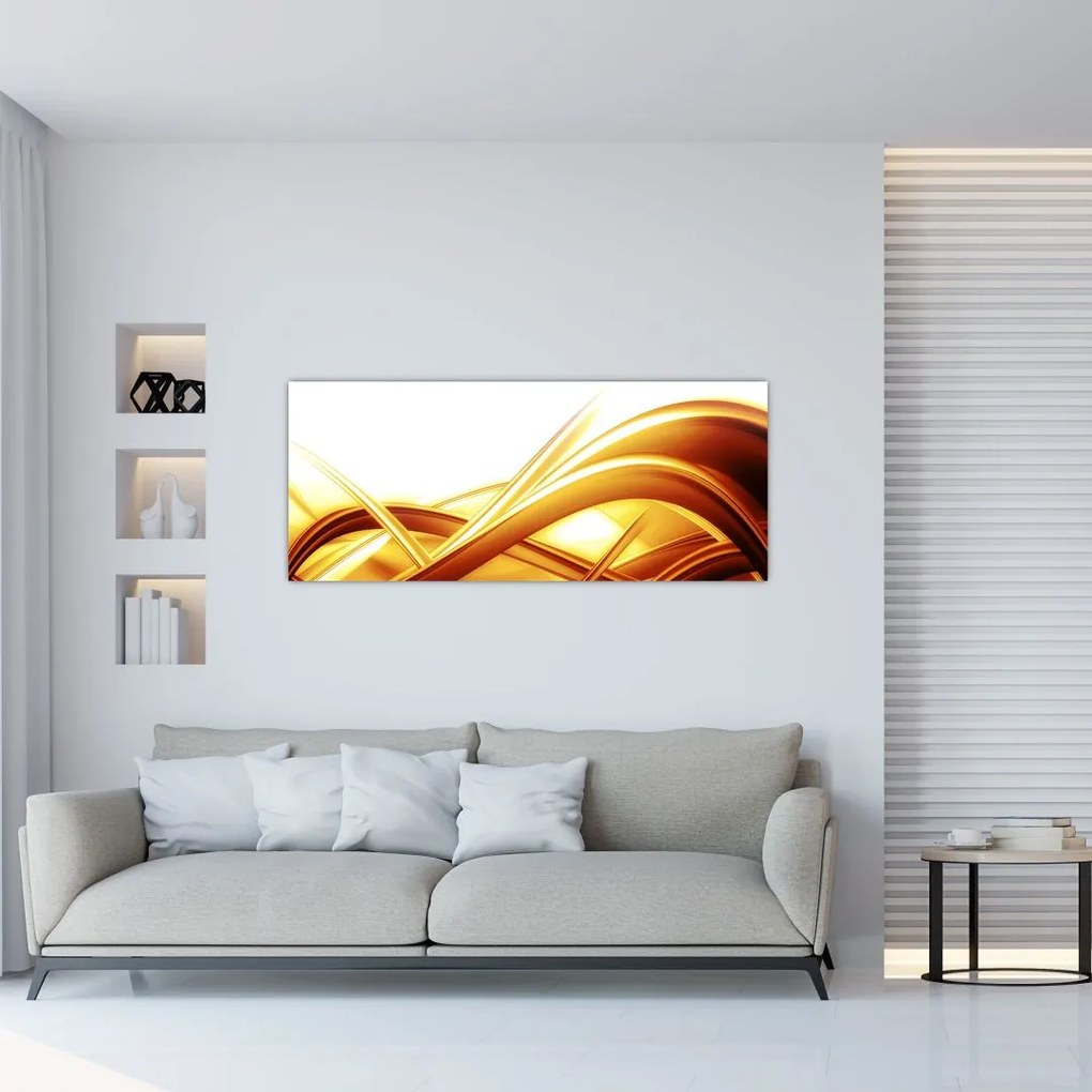 Tablou - Abstrac galben (120x50 cm)