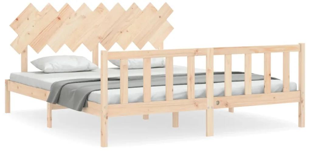 3193481 vidaXL Cadru de pat cu tăblie Super King Size, lemn masiv