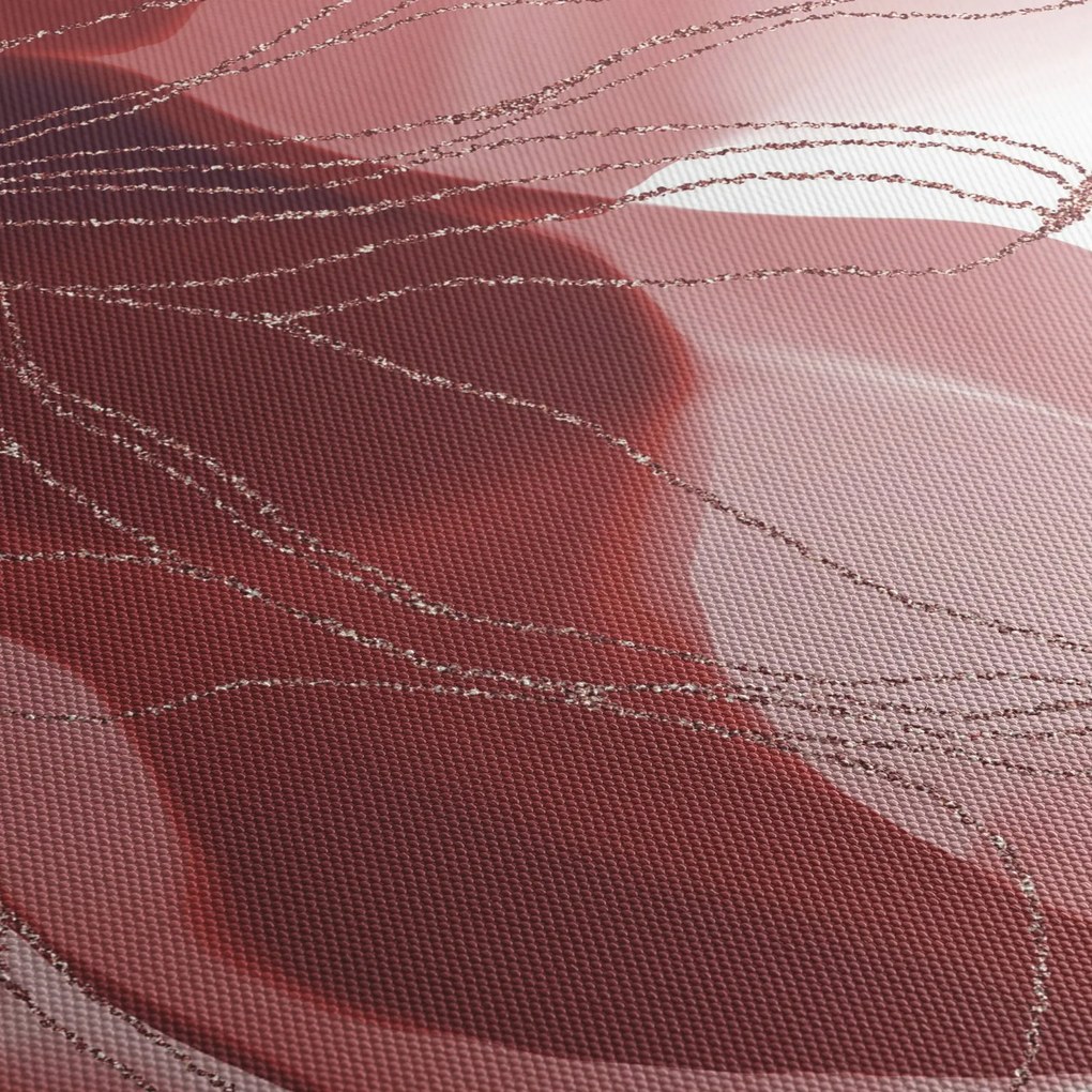 Tablou - Floare abstractă roșie N⁰1 (cu ceas) (90x30 cm)