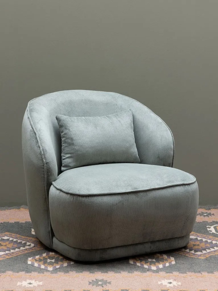 Fotoliu lounge kaki din stofă, „Nasrine”