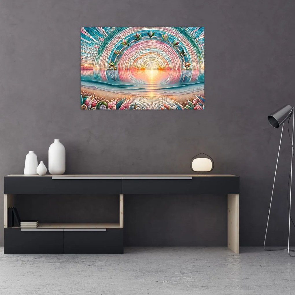 Tablou – Mozaic al soarelui la apus (90x60 cm)