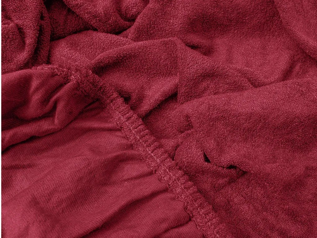 Cearsaf Frotir cu elastic EXCLUSIVE 140x200 cm visiniu