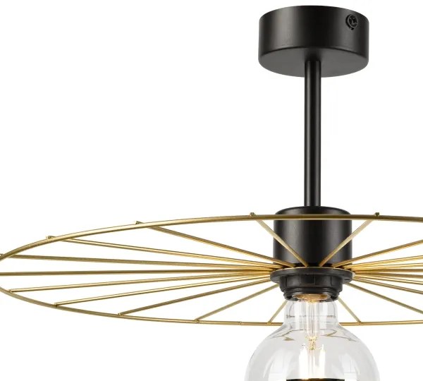 Lustră pe tijă MONTANA 1xE27/15W/230V d. 45 cm auriu/negru