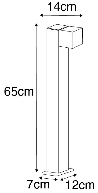 Lampă de exterior industrială în picioare auriu antic 65 cm IP44 - Baleno