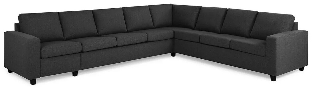 Colțar Scandinavian Choice C160Negru, Antracit, 345x285x86cm, Picioare: Plastic