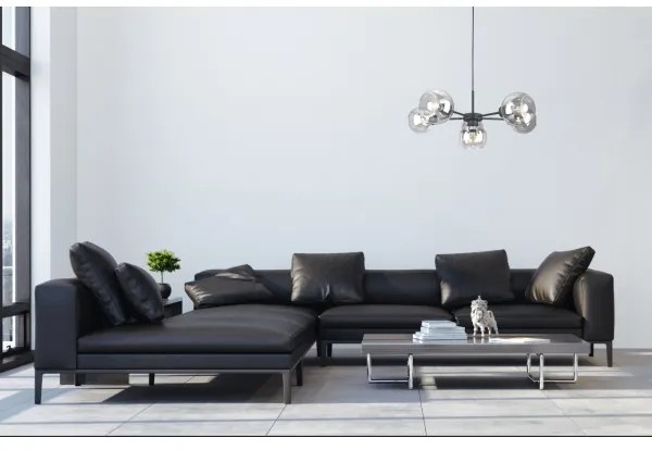 Lustră pe cablu KALIOPE 6xE27/60W/230V negru/transparent